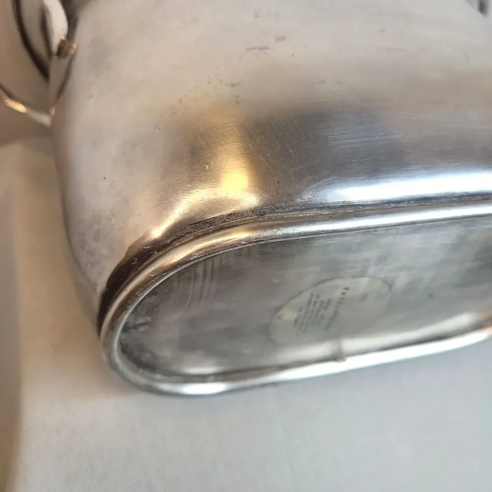 Vintage Pottery Barn Pewter Wine Bottle Champagne Chiller Holder Ice Bucket